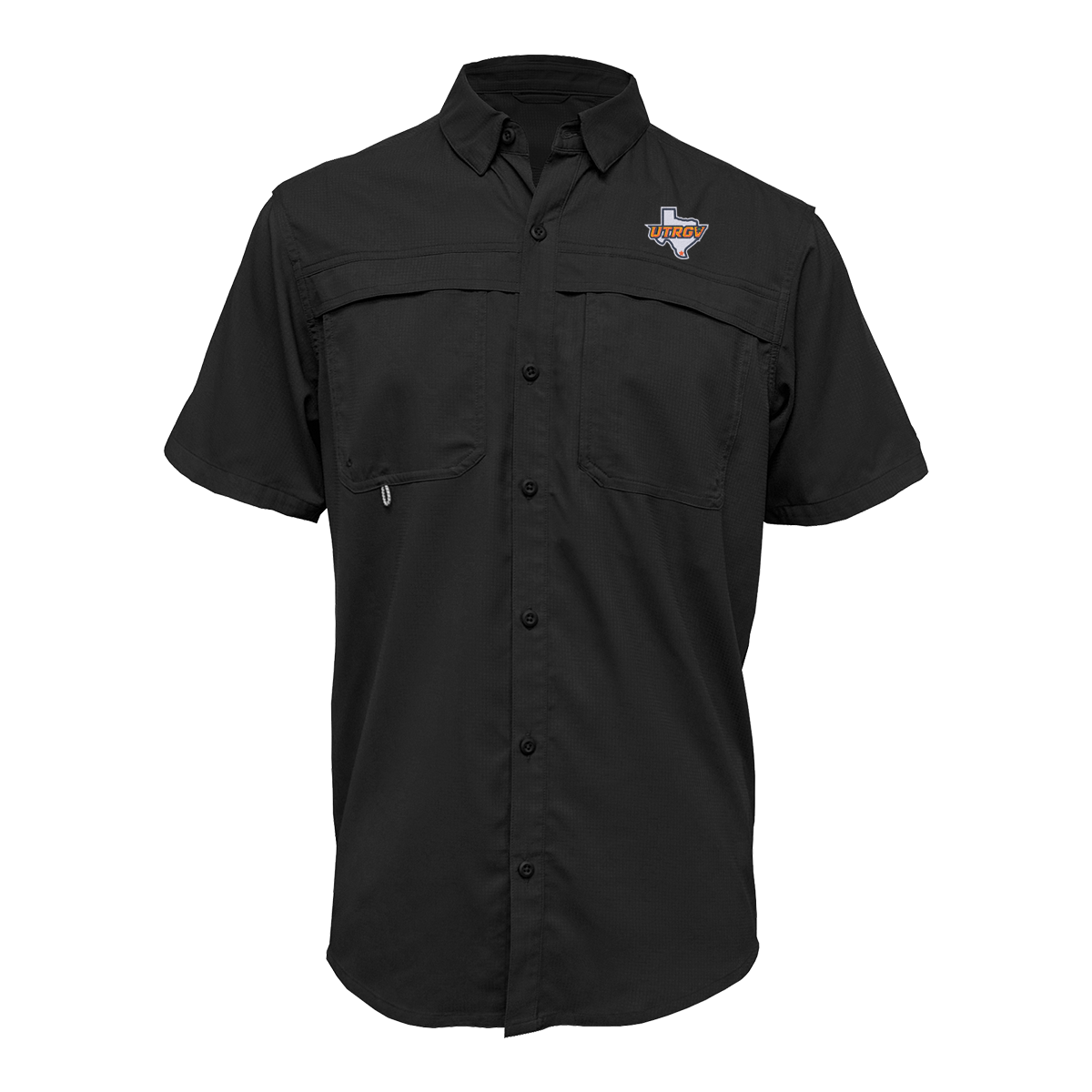 UTRGV Texas Logo - Men's Black Fishing Shirt