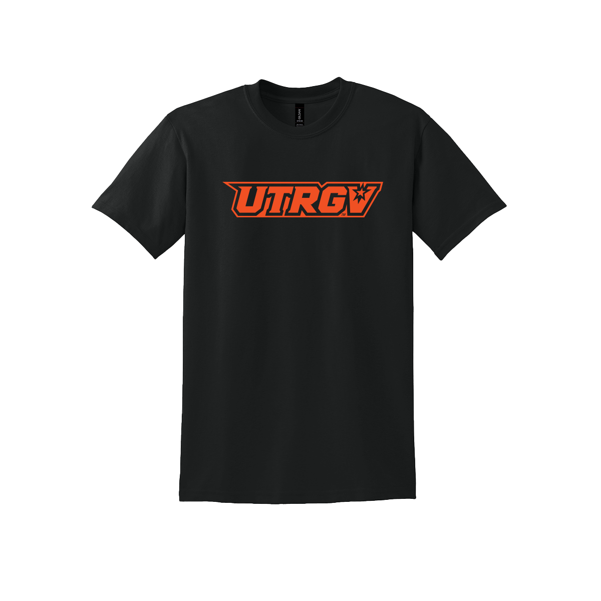 UTRGV Gildan Orange Primary Logo - Black T-shirt