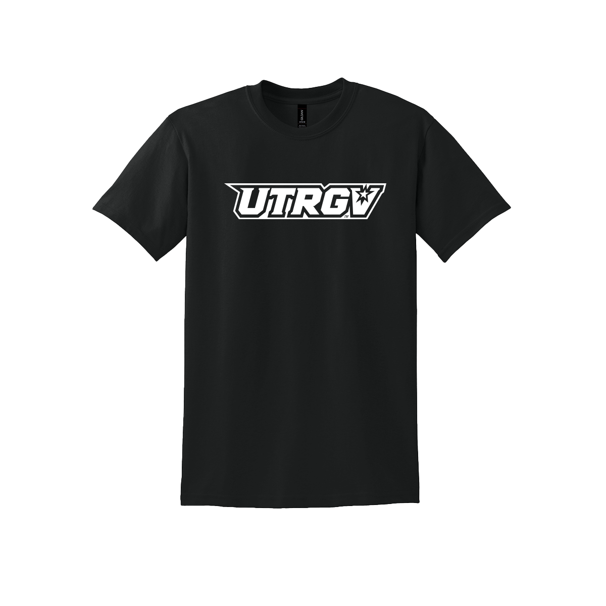 UTRGV Gildan White Primary Logo - Black T-shirt