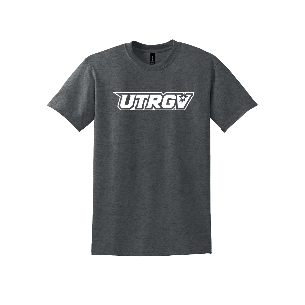 UTRGV Gildan White Primary Logo - Dark Grey T-shirt