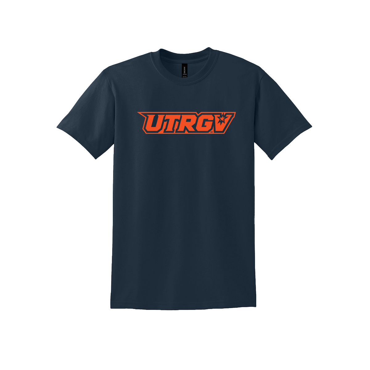 UTRGV Gildan Orange Primary Logo - Navy T-shirt