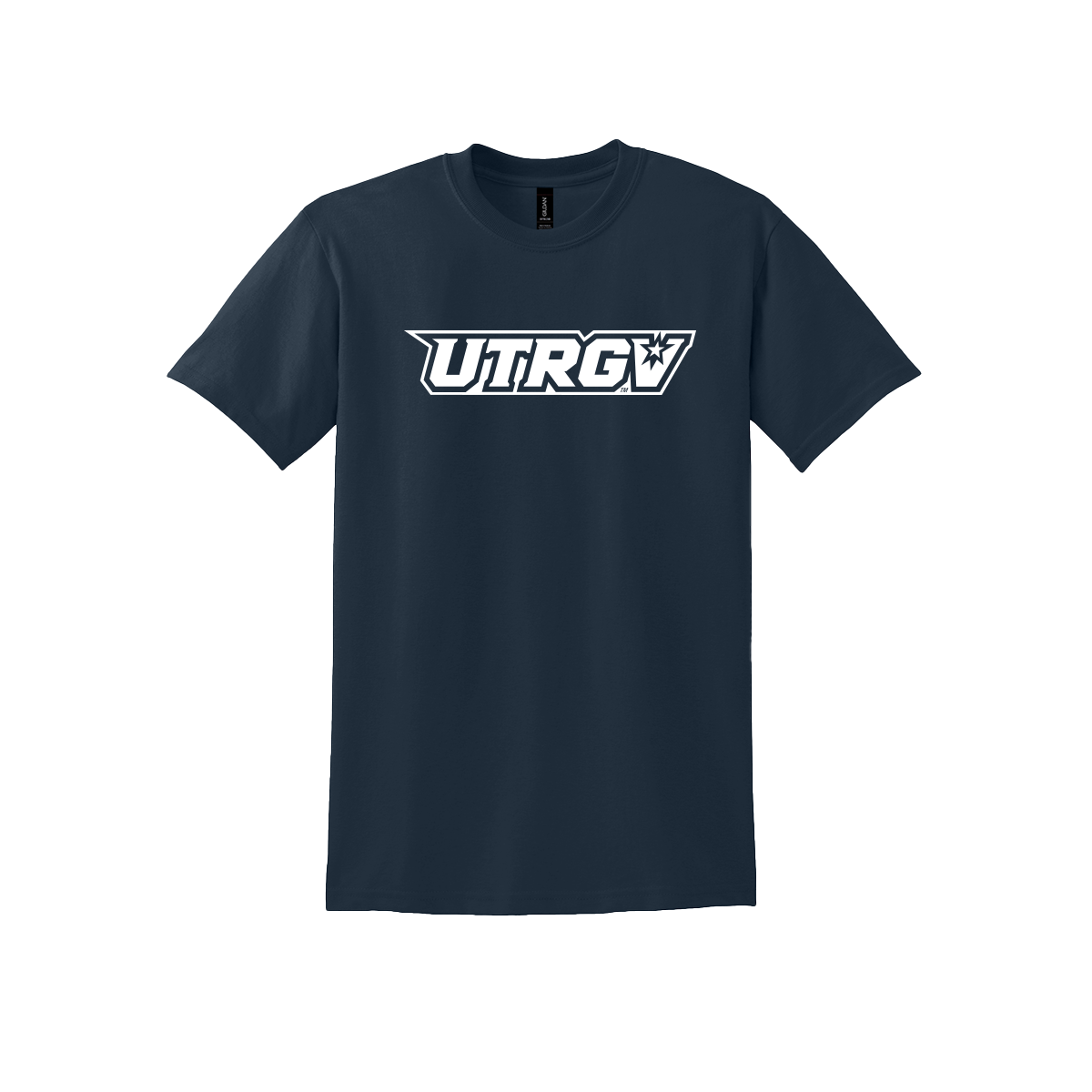 UTRGV Gildan White Primary Logo - Navy T-shirt