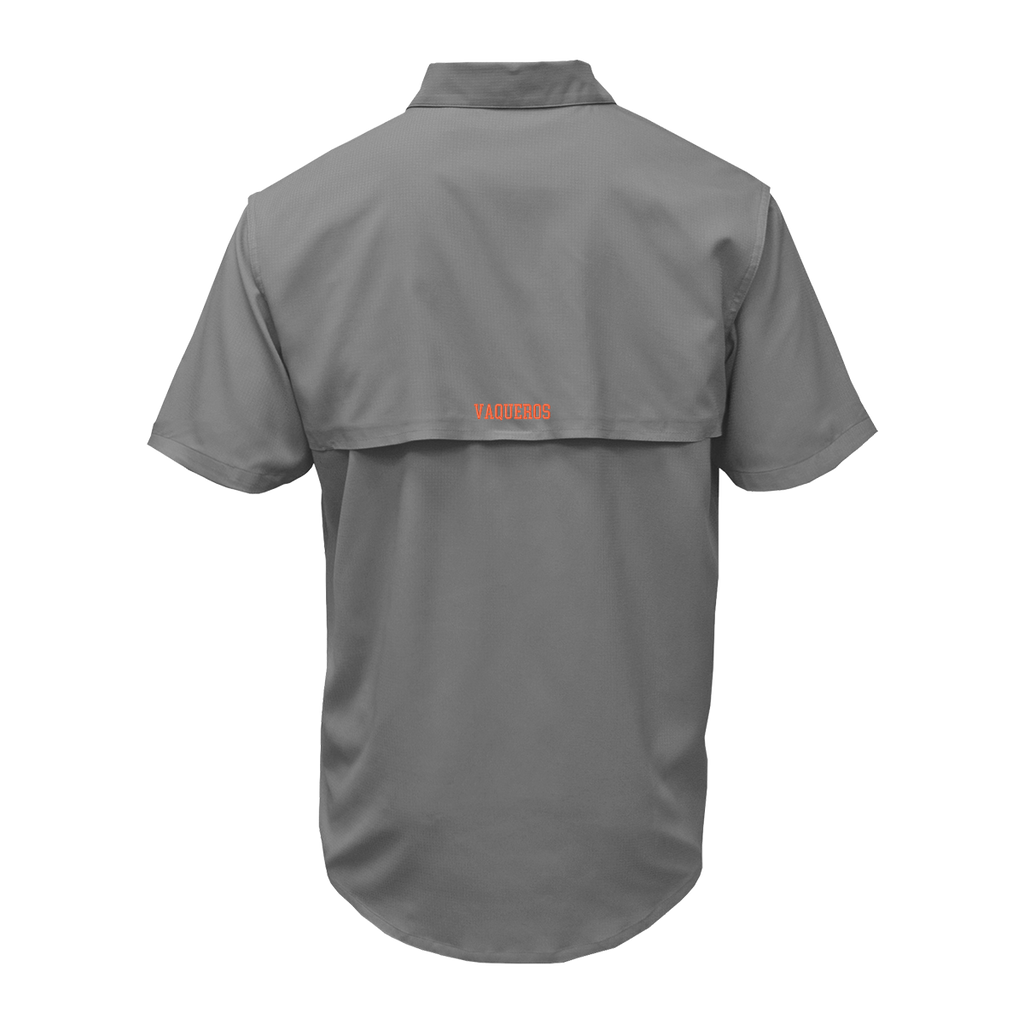 UTRGV Texas Logo - Men's Grey Fishing Shirt
