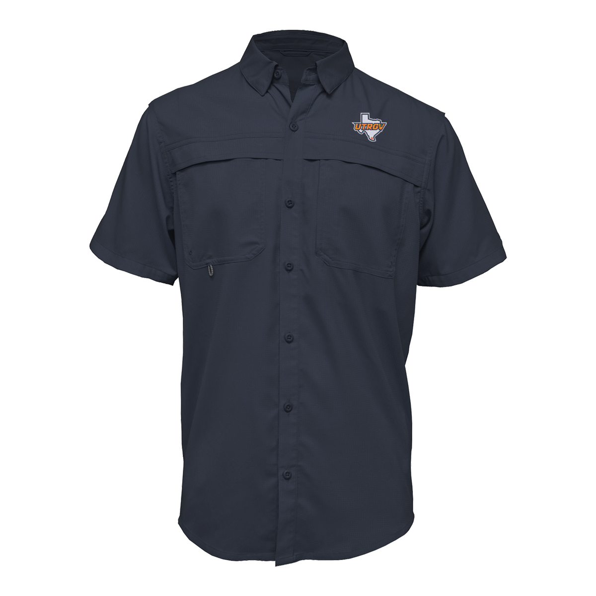 UTRGV Texas Logo - Men's Navy Fishing Shirt