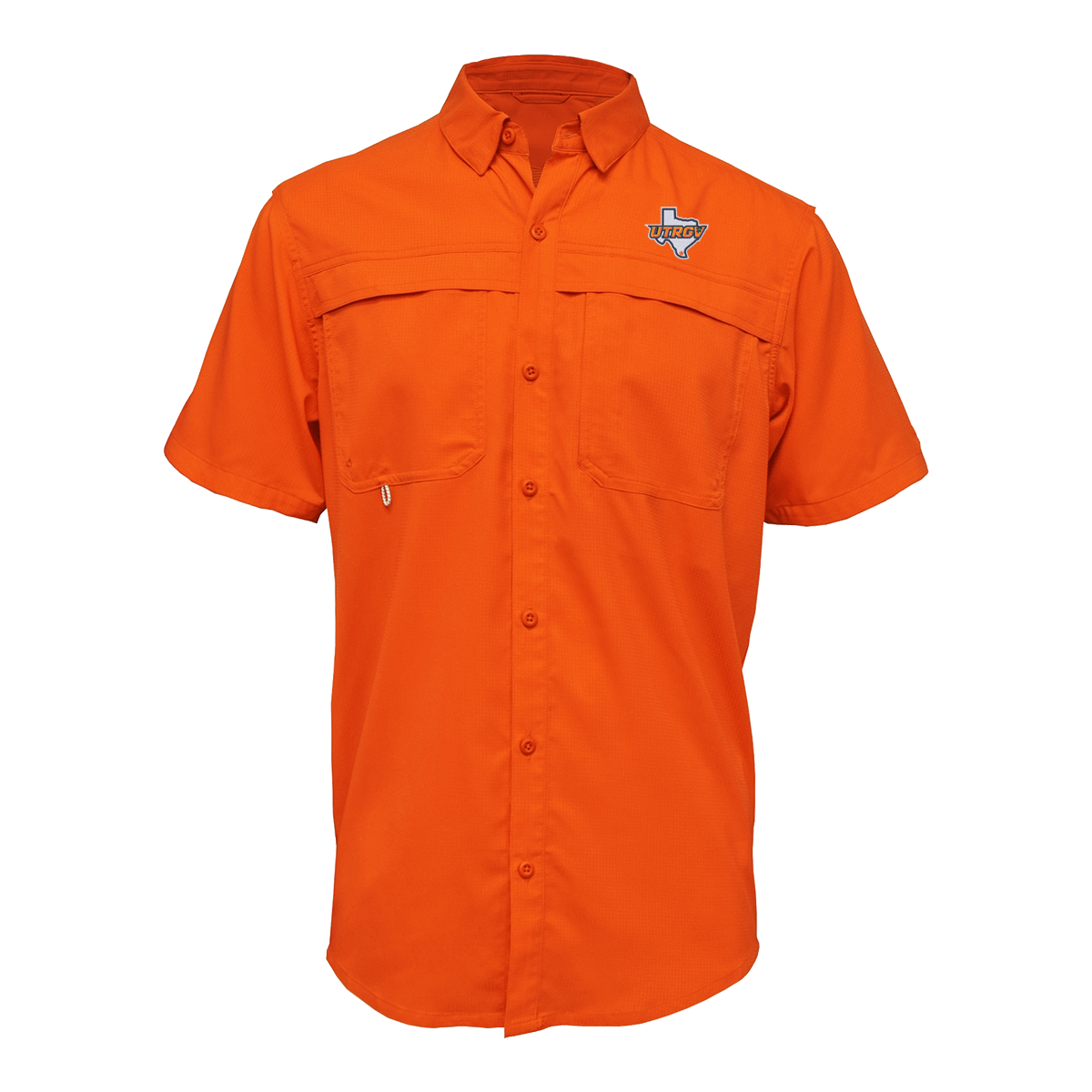 UTRGV Texas Logo - Men's Orange Fishing Shirt