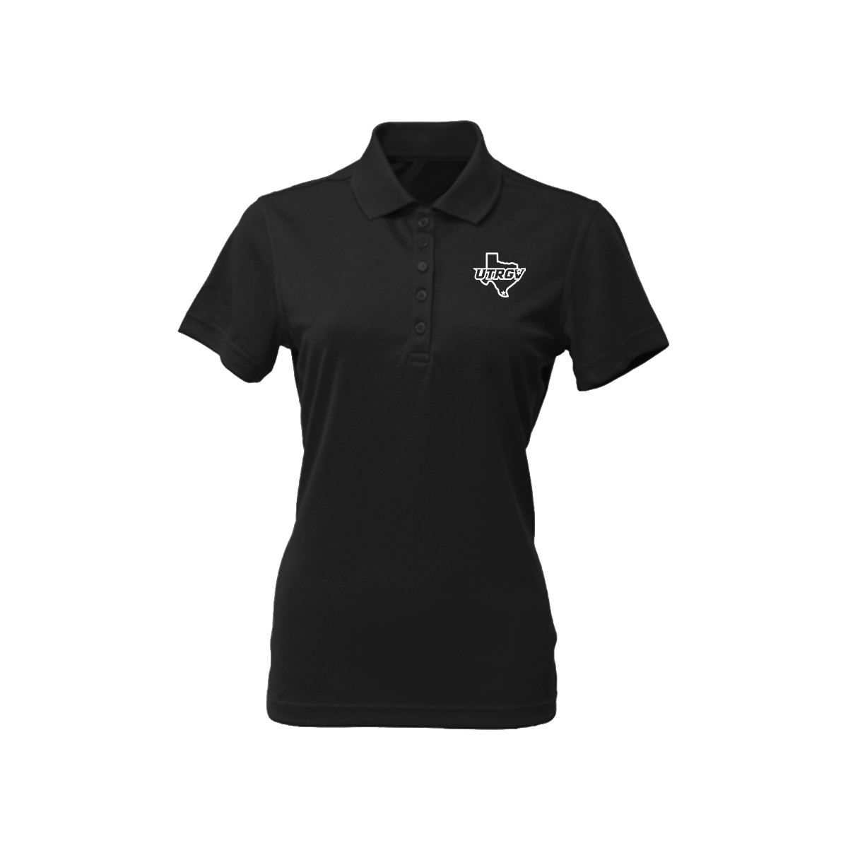 UTRGV White Texas Logo - Women's Black Polo