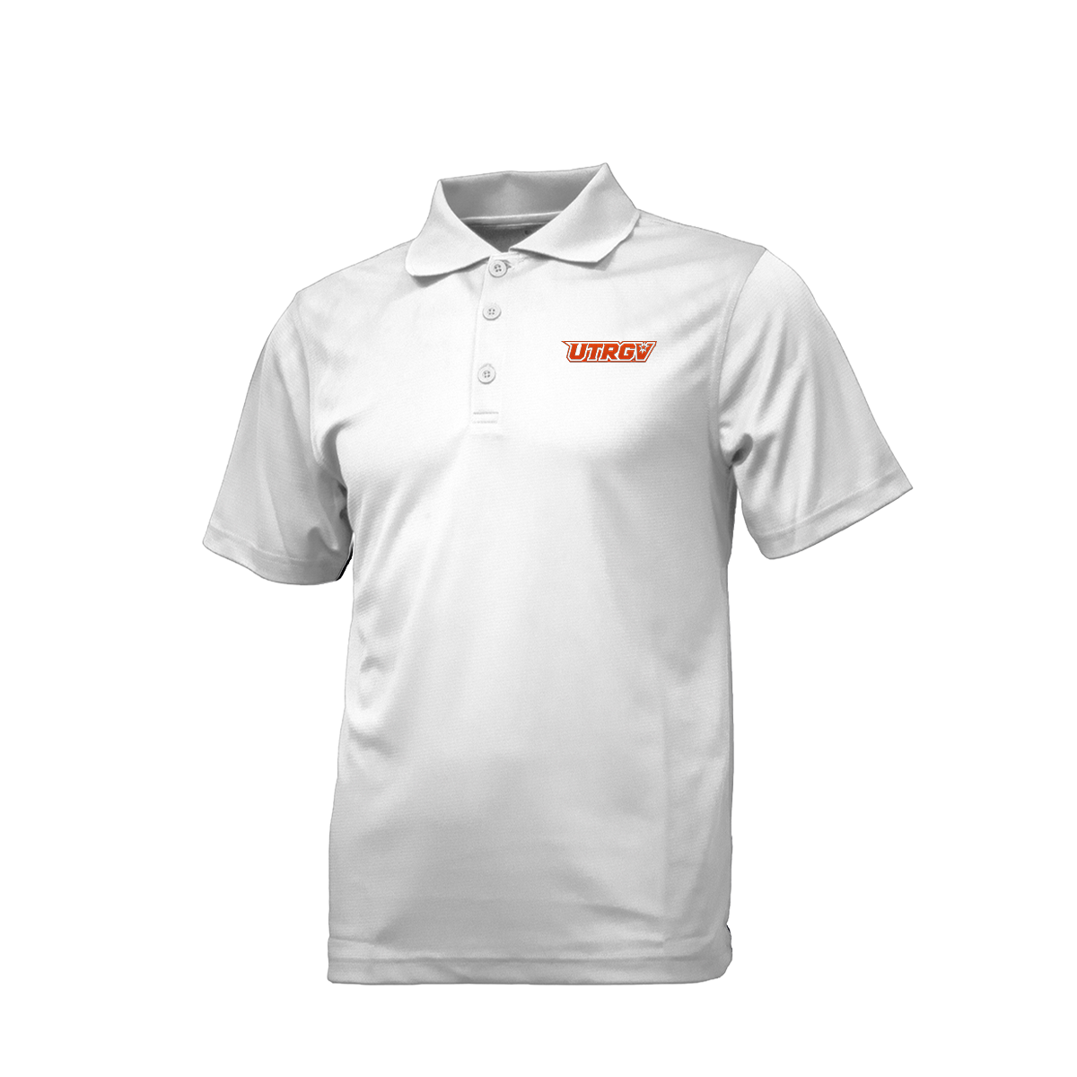 UTRGV Orange Primary Logo - Men's White Polo