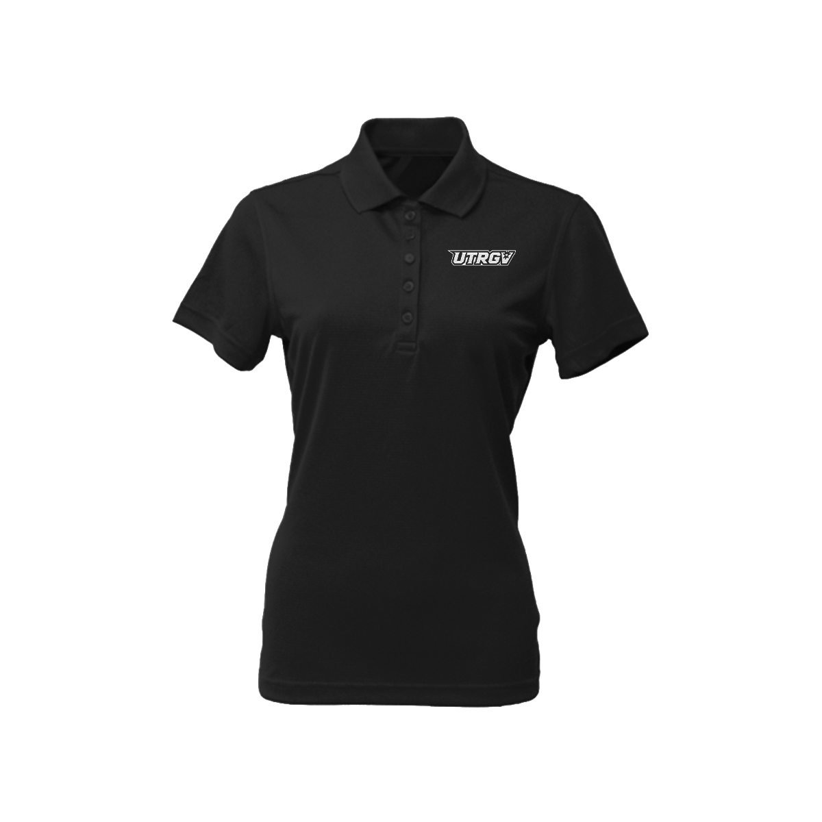 UTRGV White Primary Logo - Women's Black Polo