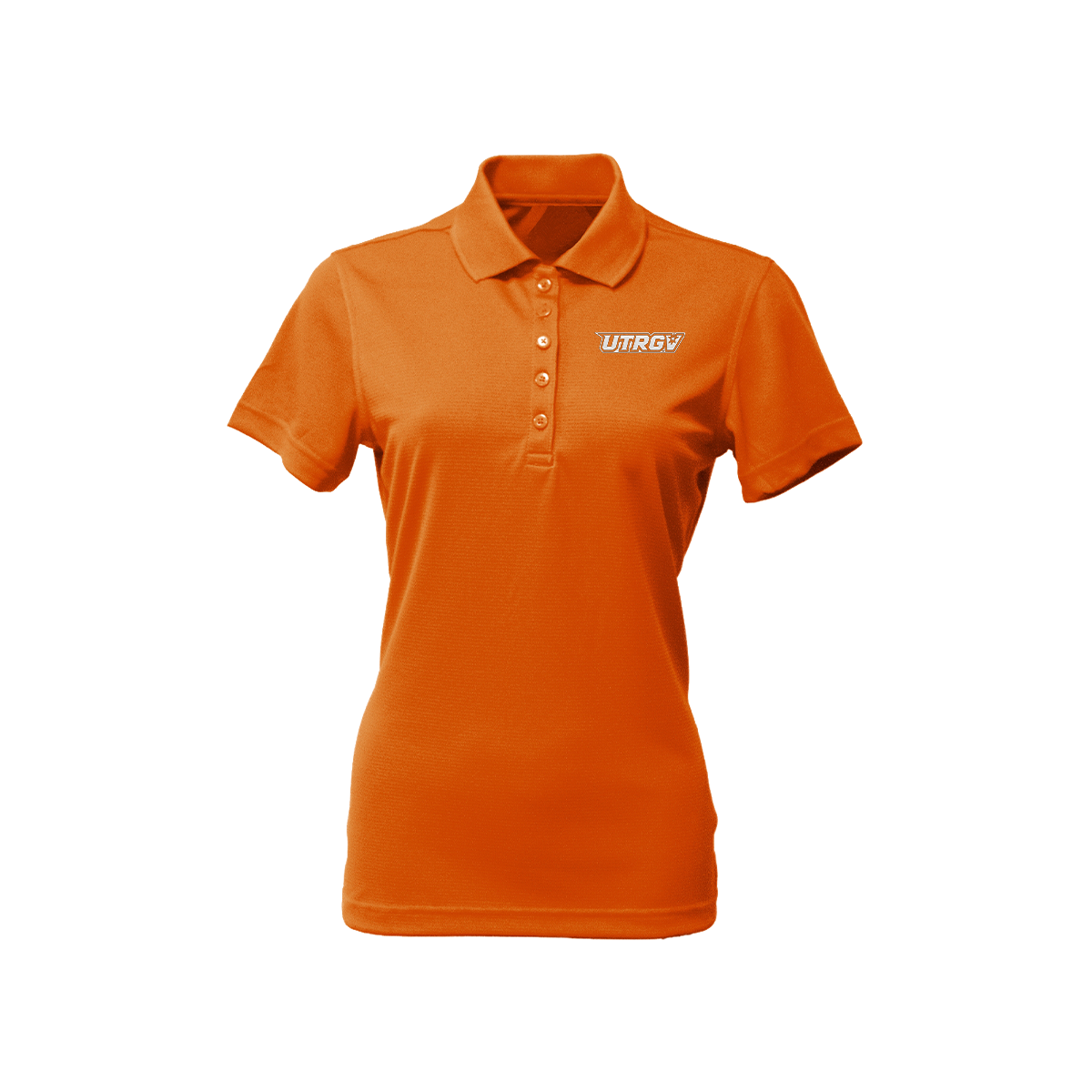 UTRGV White Primary Logo - Women's Orange Polo