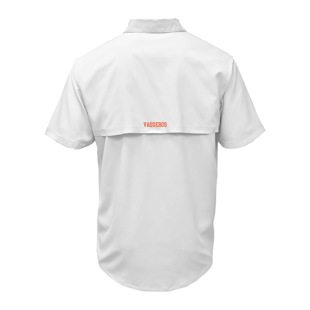 UTRGV Texas Logo - Men's White Fishing Shirt